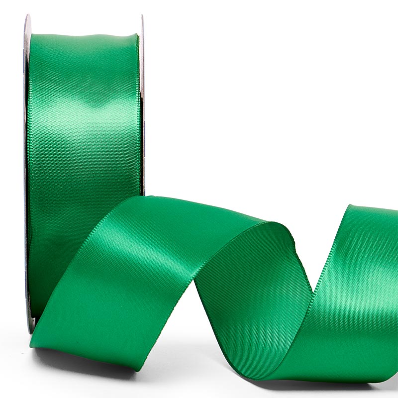 Woven-In Wired Satin Ribbon 1 1/2 '' X 25 yd Emerald Color
