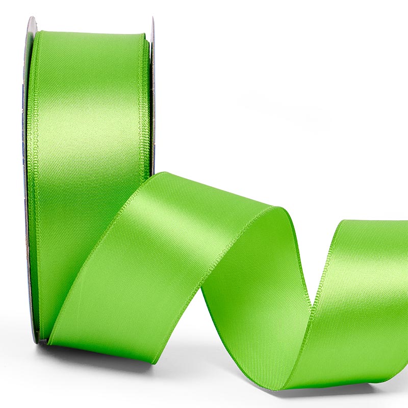 Woven-In Wired Satin Ribbon 1 1/2 '' X 25 yd Lime Color