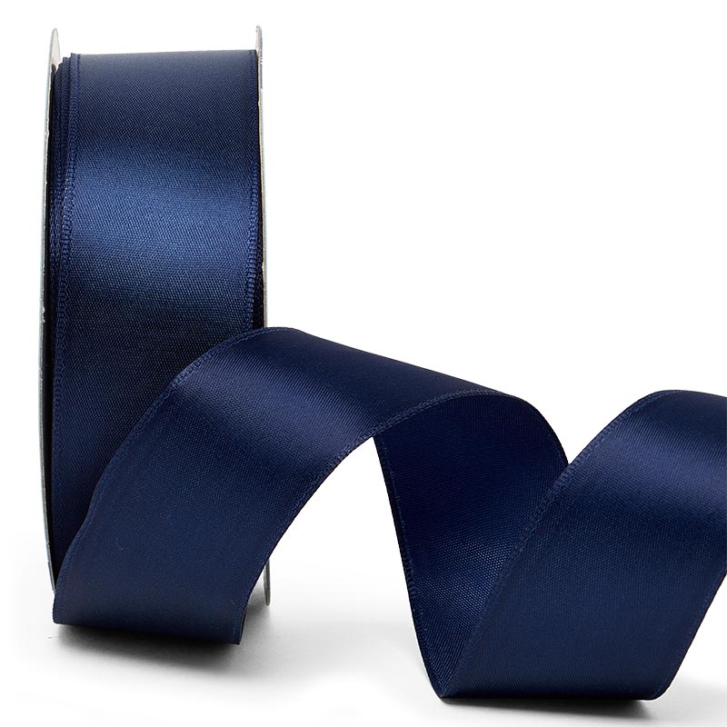 Woven-In Wired Satin Ribbon 7/8 '' X 25 yd Navy Color