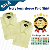 Ivory long sleeve Polo Shirt
