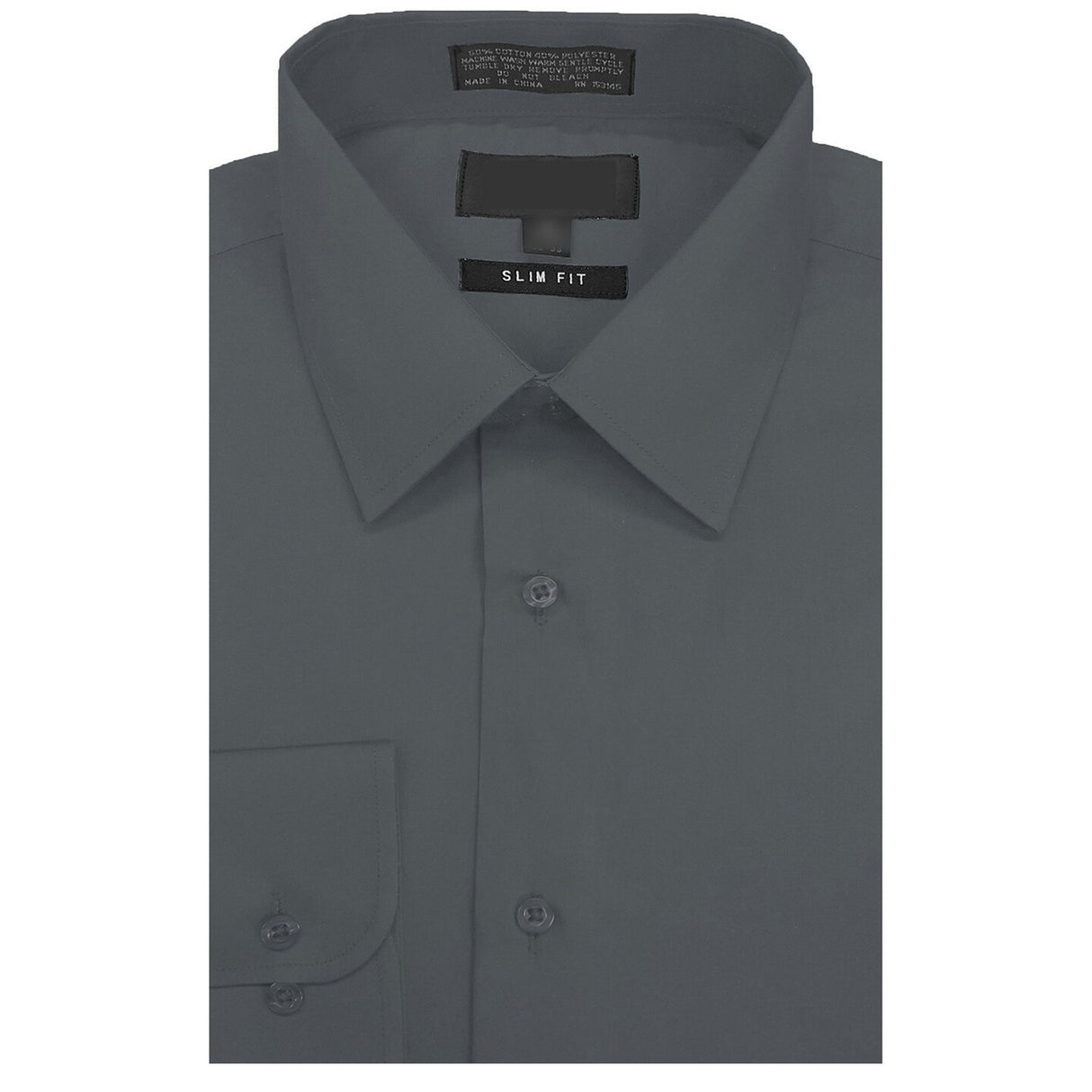 Charcoal Slim Fit Long Sleeve Polo Shirt