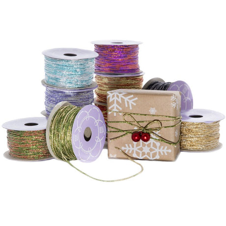 Variegated Metallic Cord 1 1/2 mm X 50 yd Light Blue / Silver Color 1 / ROLL
