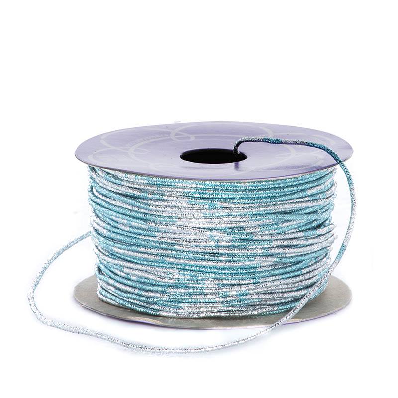 Variegated Metallic Cord 1 1/2 mm X 50 yd Light Blue / Silver Color 1 / ROLL