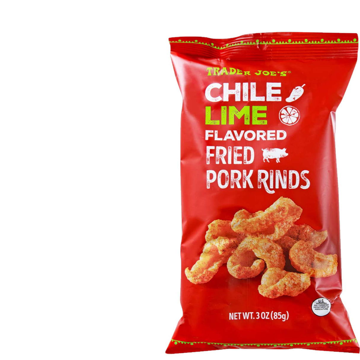 Chile Lime Flavored Fried Pork Rinds 3 Oz