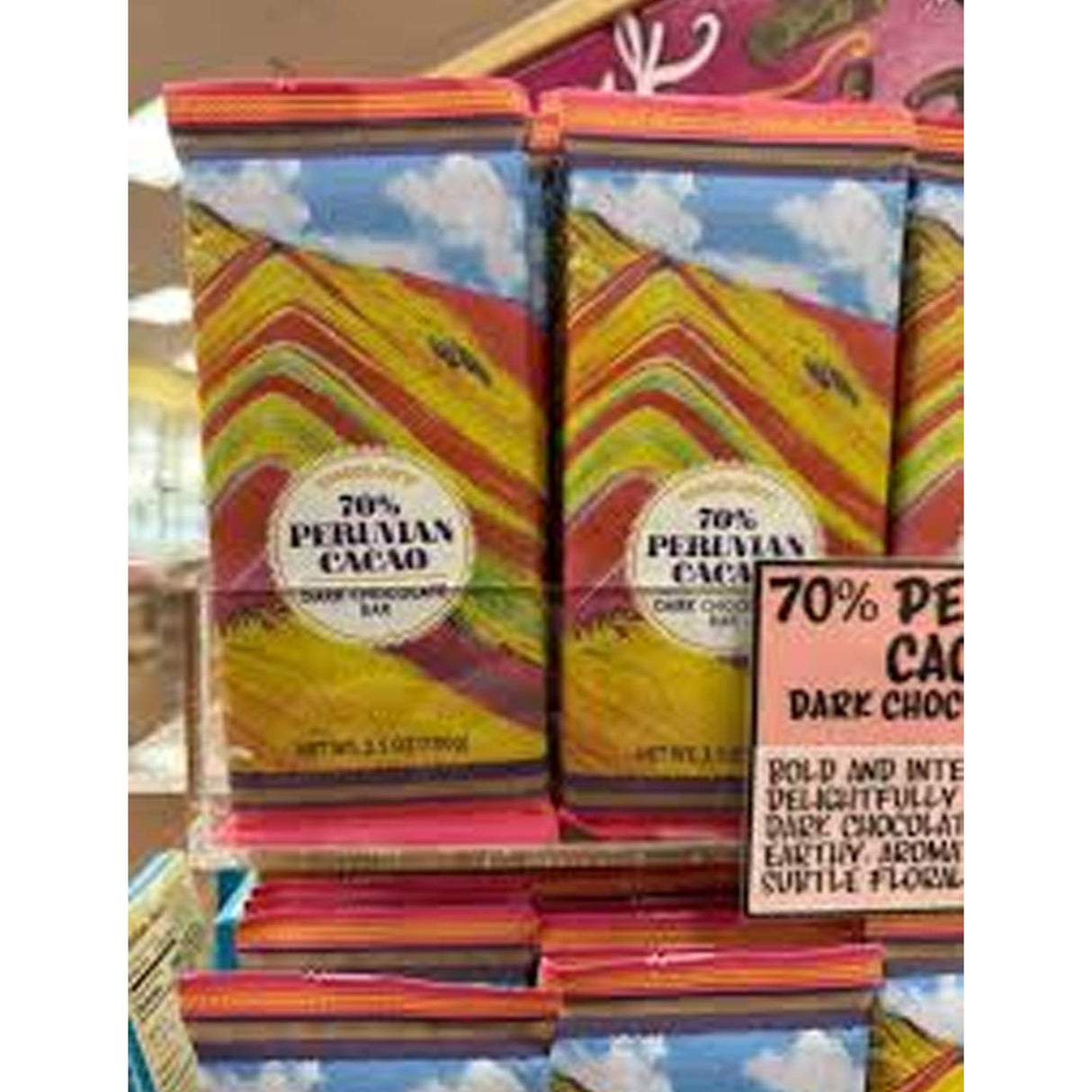 70% Peruvian Cacao Dark Chocolate Bar 3.5 oz