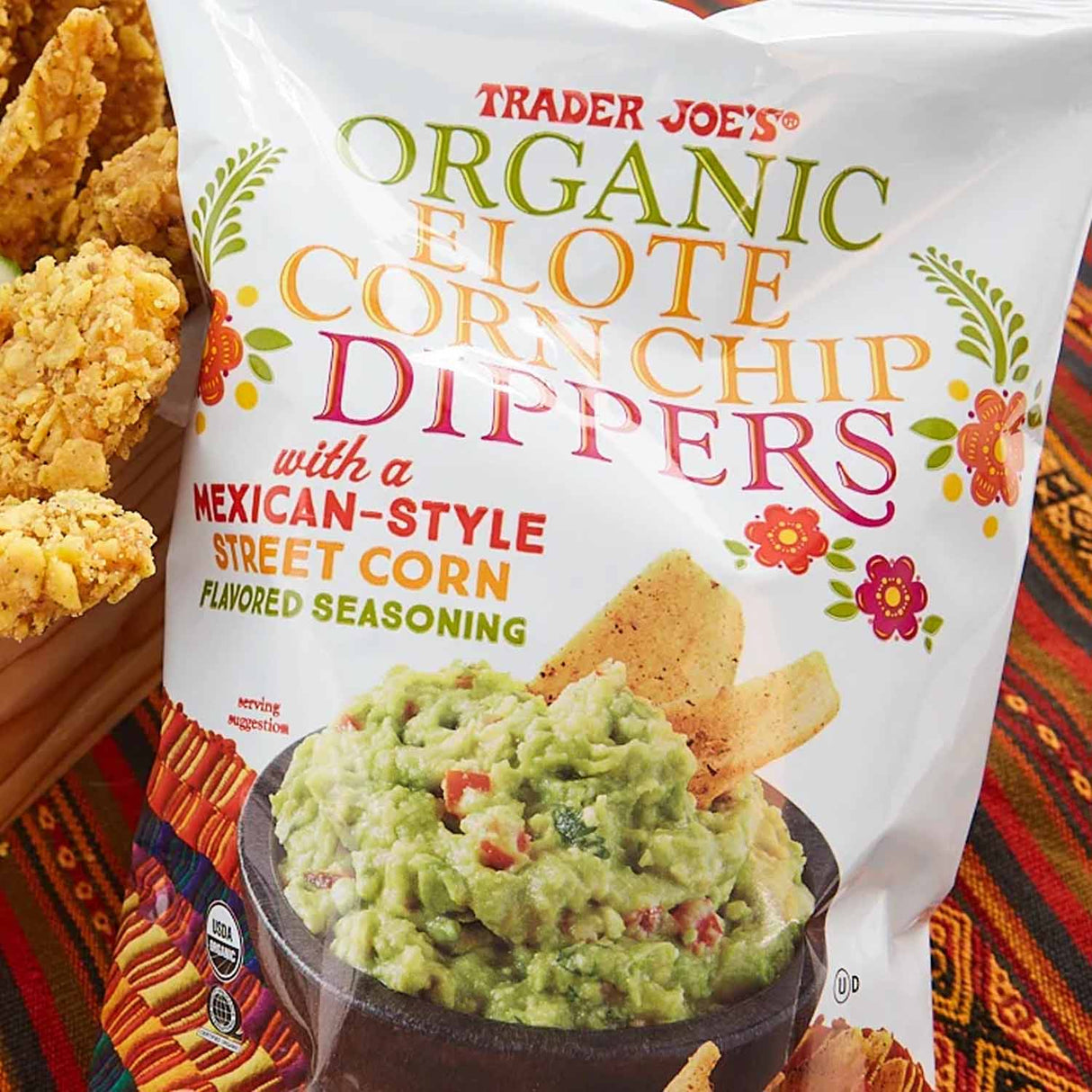 Trader Joes Organic Elote Corn Chip Dippers/9.75 Oz