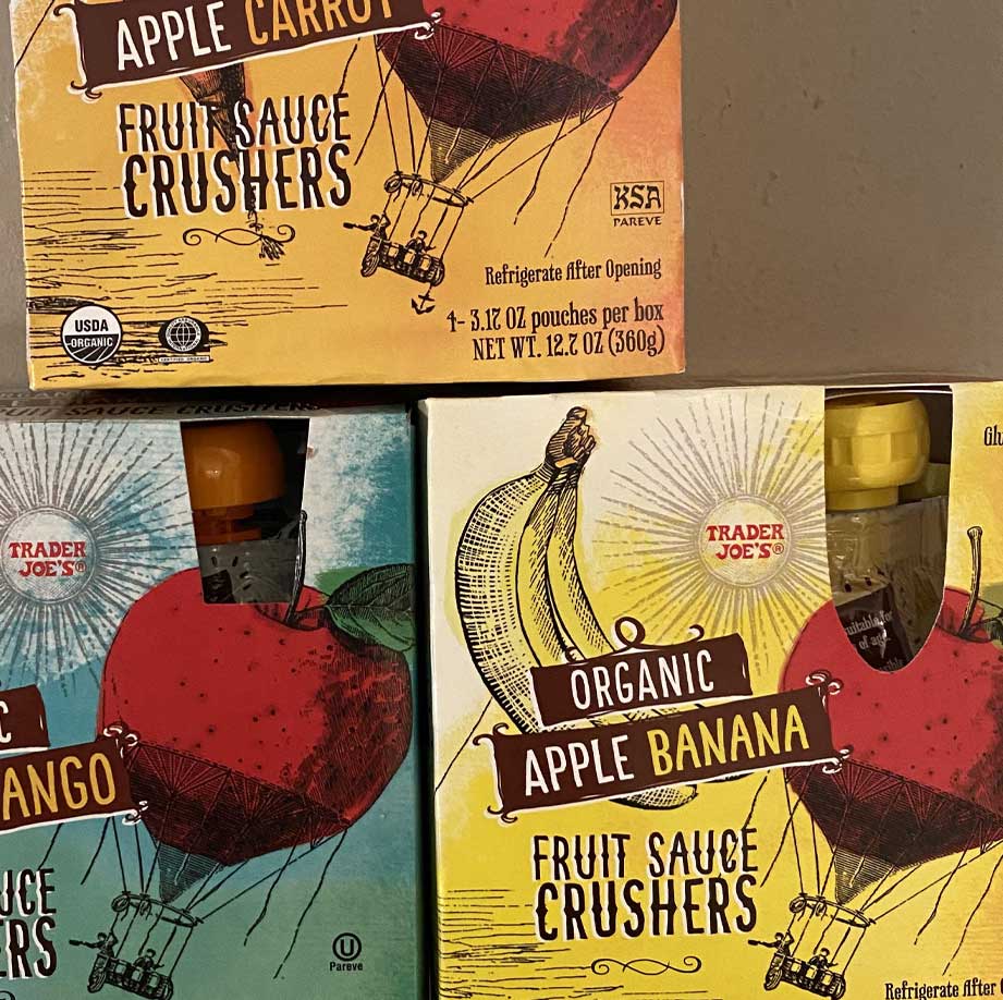 Trader Joes Organic Apple Banana Fruit Sauce Crushers/12.7 Oz