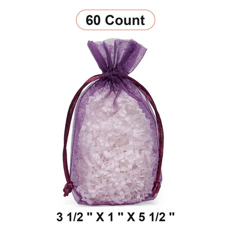 Flat Bottom Organza Bags 3 1/2''x1''x5 1/2'' for Luxury Gift Wrapping