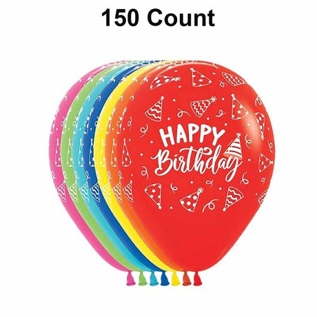 Assorted Birthday Hat Balloons - 11 Inch
