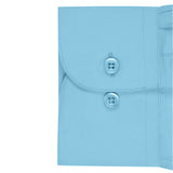 Mens Slim Fit Long Sleeve Polo Shirt Light Blue