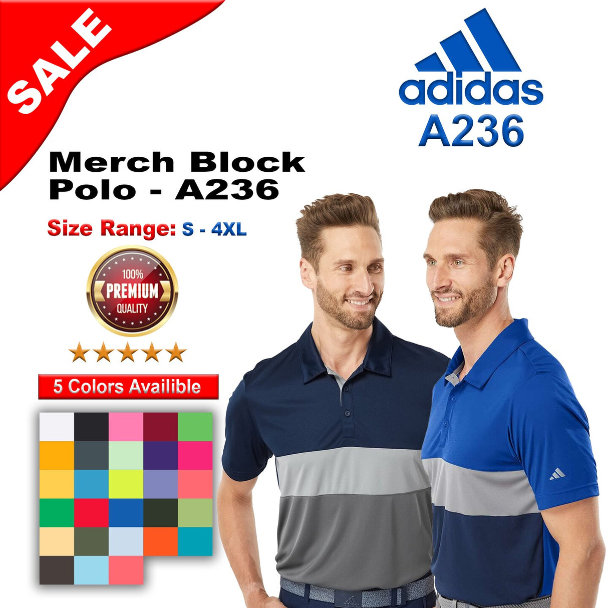 Adidas® Merch Block Polo