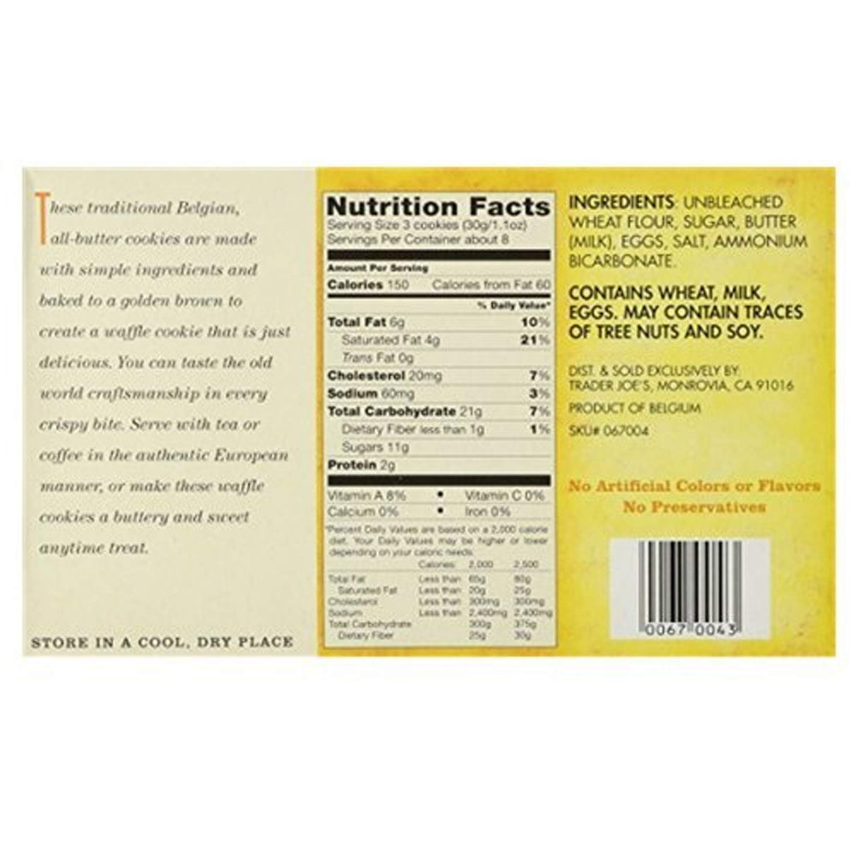 Belgian Butter Waffle Cookies 8 oz