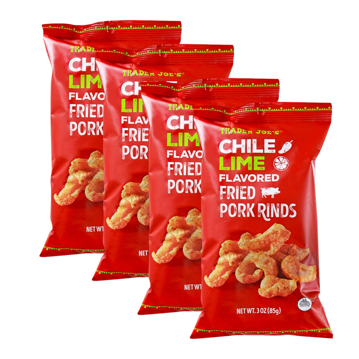 Chile Lime Flavored Fried Pork Rinds 3 Oz