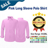 Pink Long Sleeve Polo Shirt