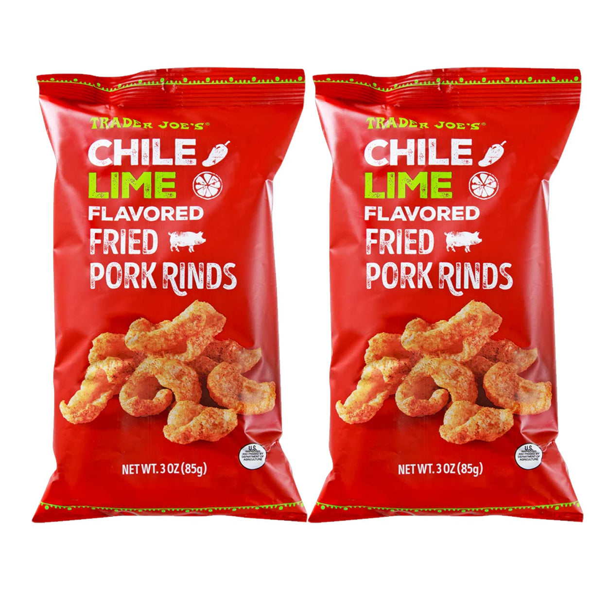 Chile Lime Flavored Fried Pork Rinds 3 Oz