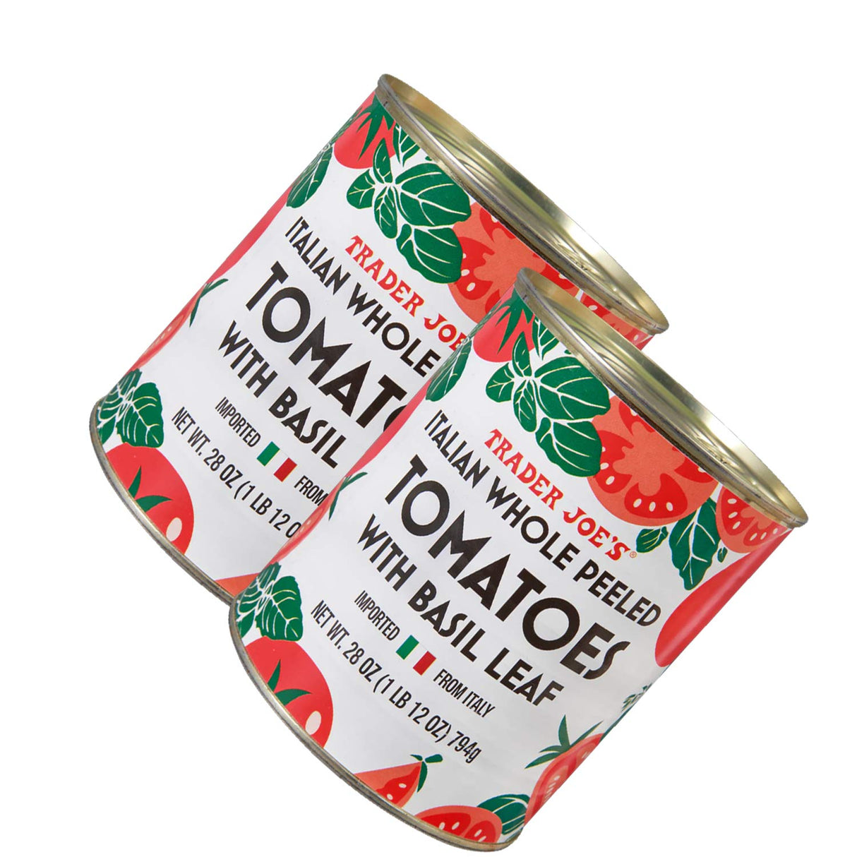 Italian Whole Peeled Tomatoes with Basil Leaf /28 Oz