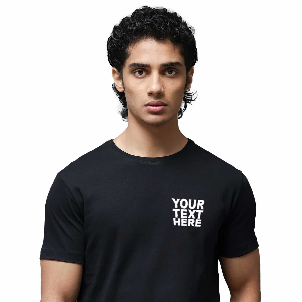 Pack: 12 Fast Custom Team T-Shirts – Personalized with Logo or Text (Left Chest - Black)