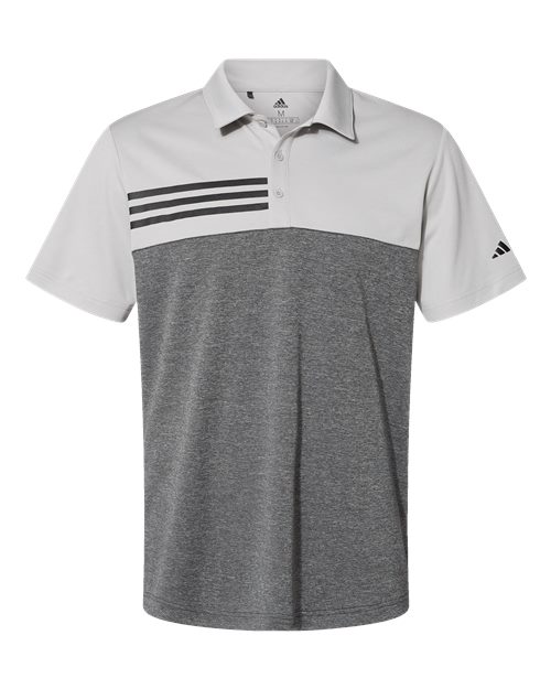 Heathered Colorblocked 3-Stripes Polo