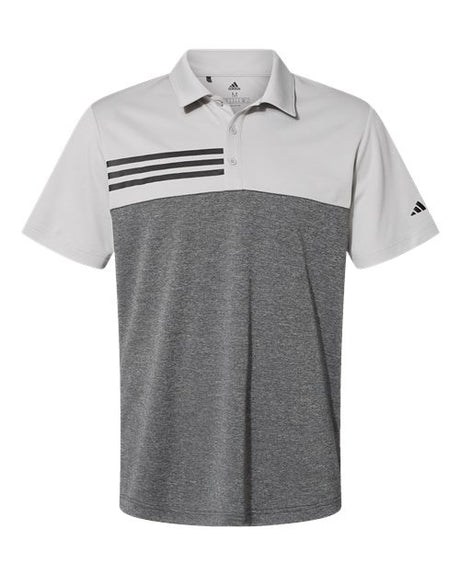 Heathered Colorblocked 3-Stripes Polo