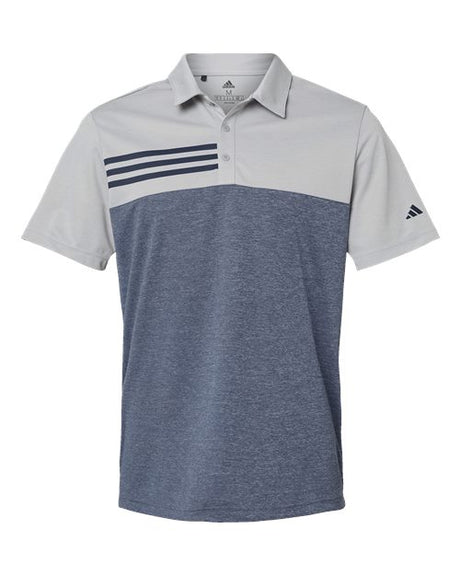 Heathered Colorblocked 3-Stripes Polo