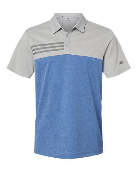 Heathered Colorblocked 3-Stripes Polo