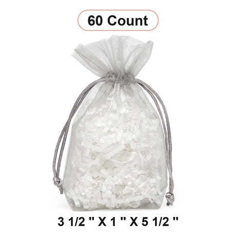 Flat Bottom Organza Bags 3 1/2''x1''x5 1/2'' for Elegant Party Bags