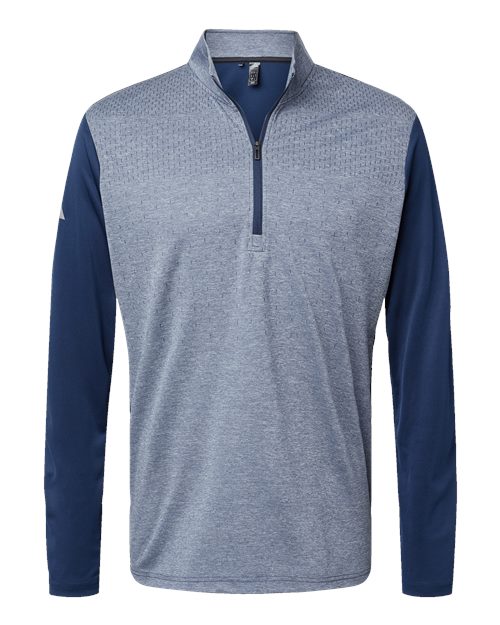 Heather Block Print Quarter-Zip Pullover
