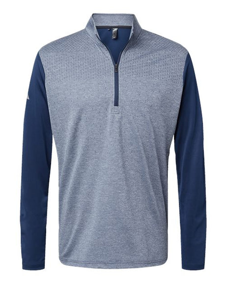 Heather Block Print Quarter-Zip Pullover