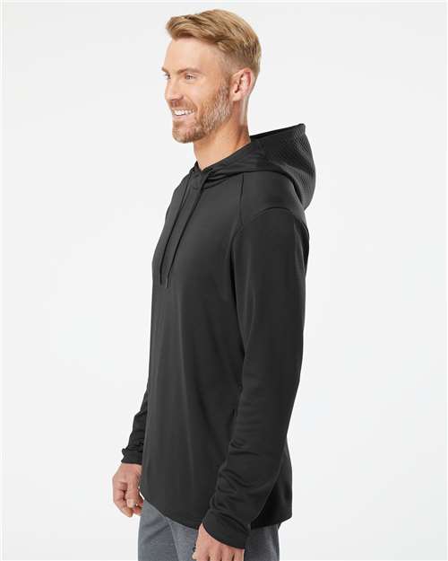Textured Mixed Media Hooded Sweatshirt