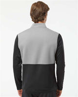 Textured Mixed Media Quarter-Zip Pullover