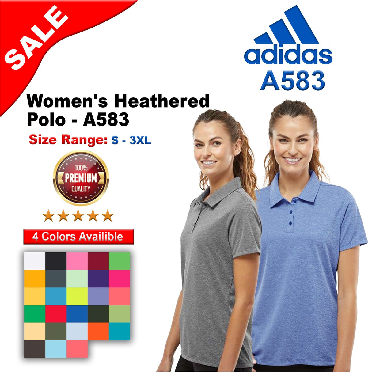 Adidas® Women's Heathered Polo