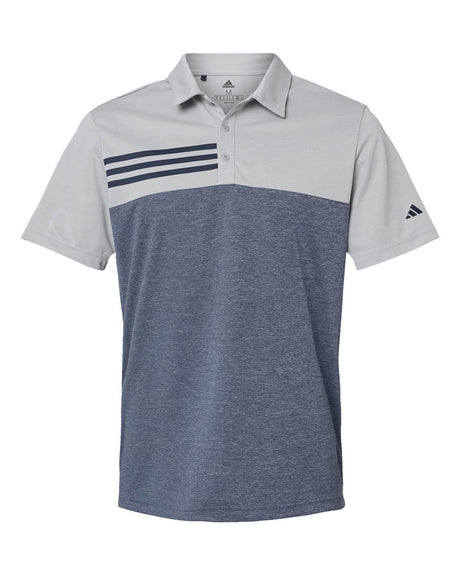 Adidas® Heathered Colorblocked 3-Stripes Polo