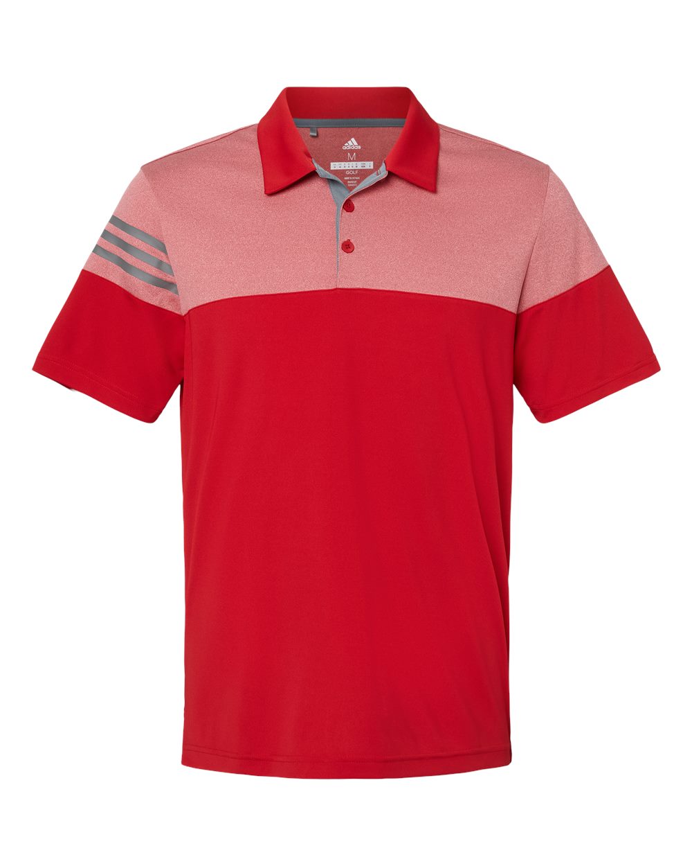 Adidas® Heathered 3-Stripes Colorblocked Polo