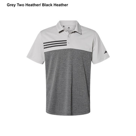 Adidas® Heathered Colorblocked 3-Stripes Polo
