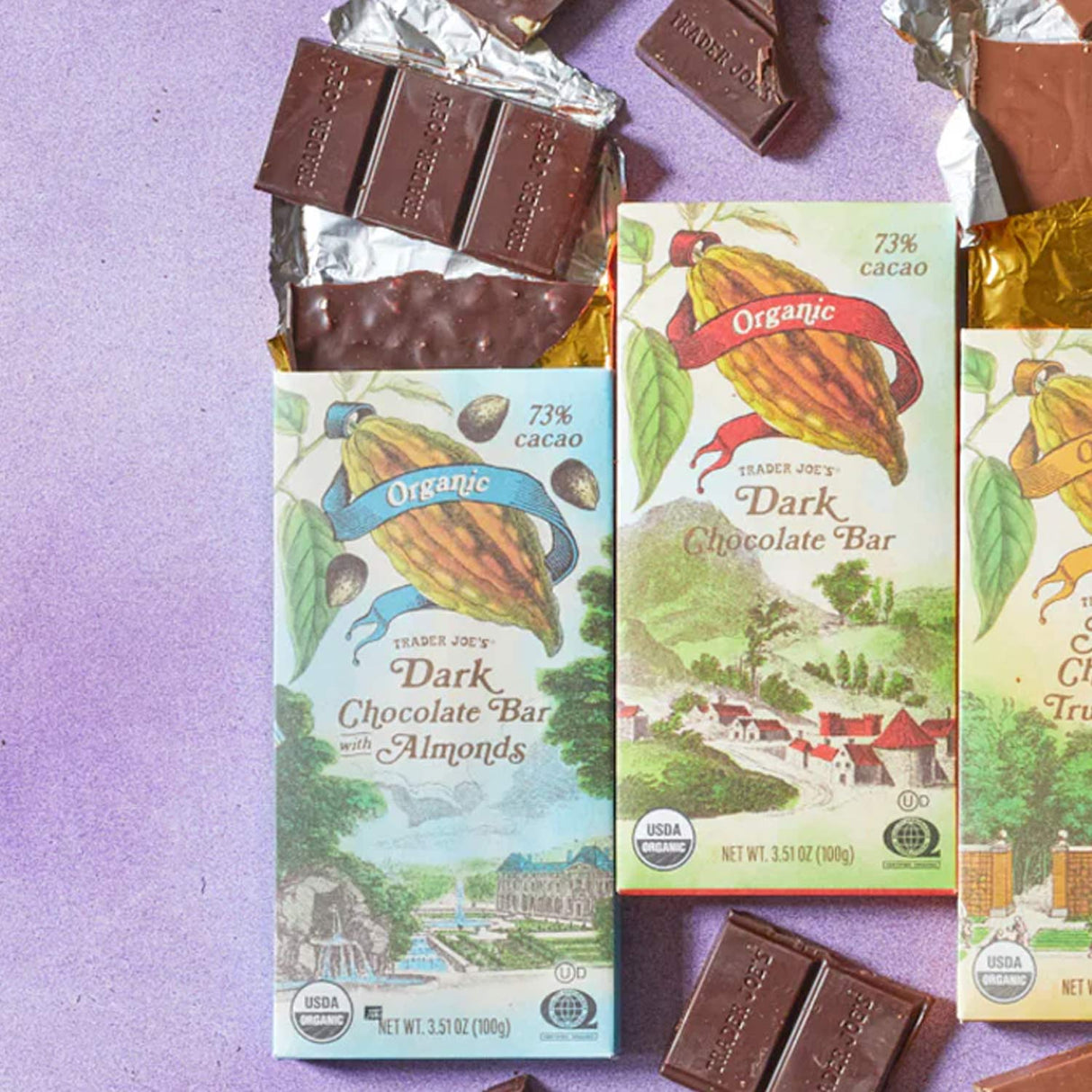 Trader Joe’s Organic Dark Chocolate Bar 73% Cacao 3.51 Oz