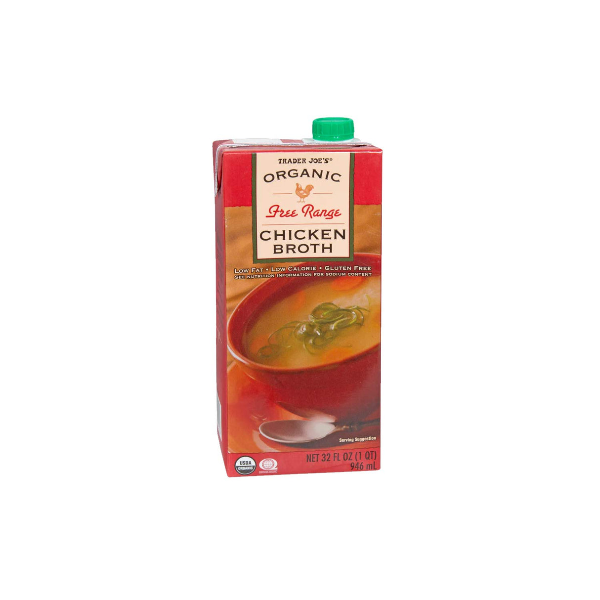 Trader Joe’s Organic Free Range Chicken Broth 32 Fl Oz