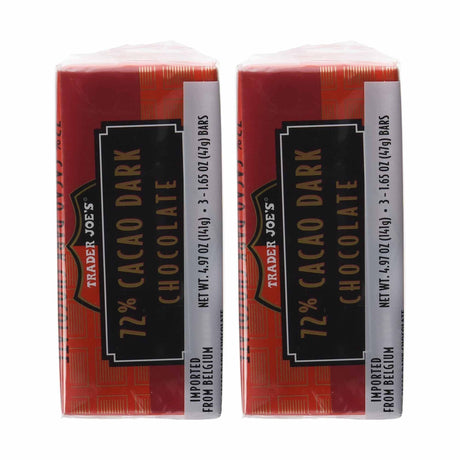 Trader Joe's 72% Cacao Belgian Dark Chocolate Bars | 1.65 oz