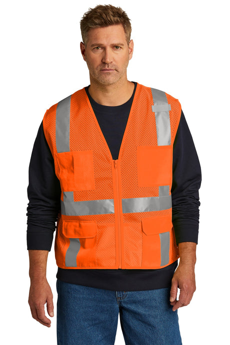 CornerStone ® ANSI 107 Class 2 Mesh Six-Pocket Zippered Vest