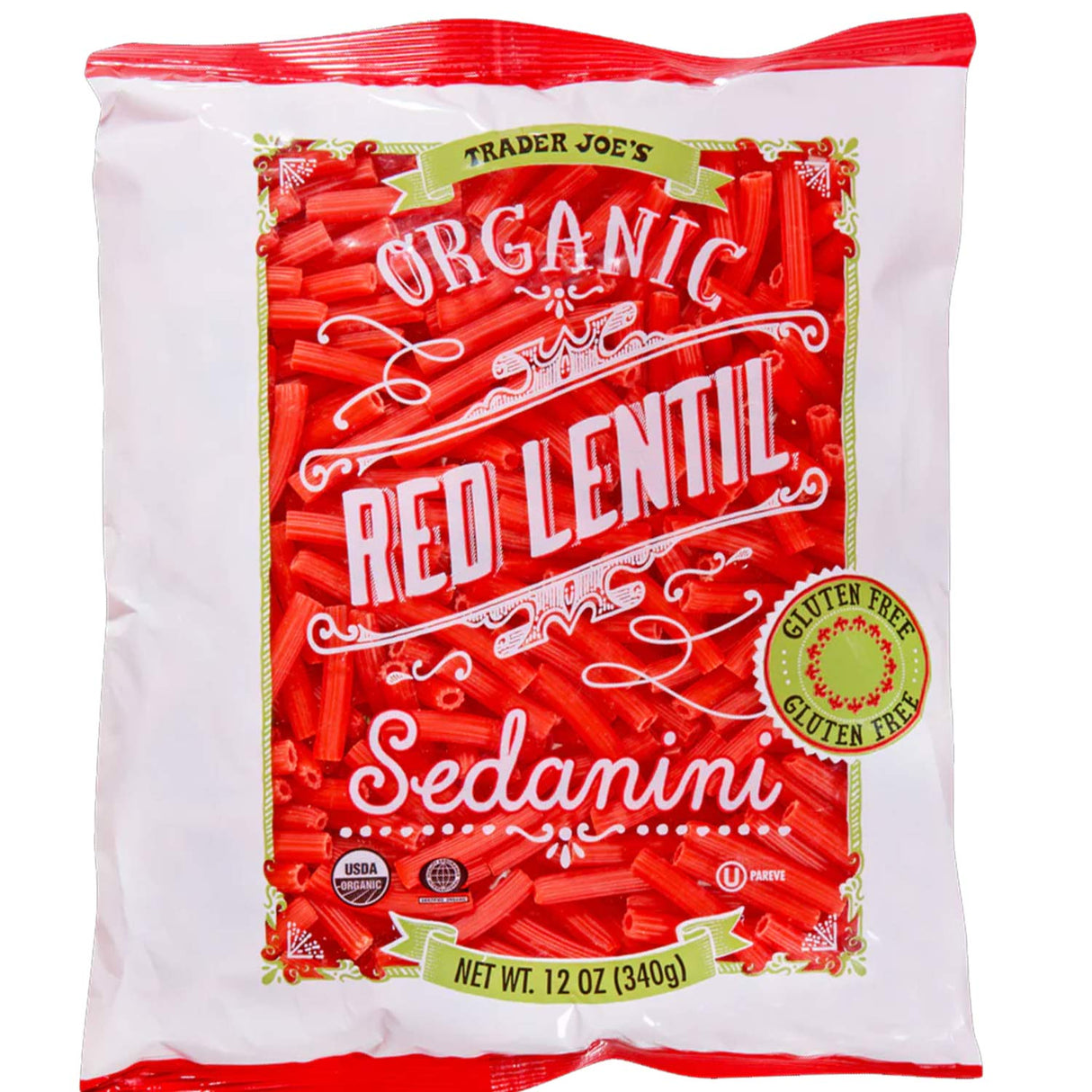Trader Joe’s Organic Red Lentil Sedanini 12 Oz