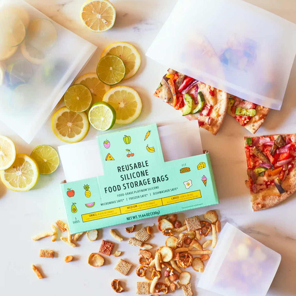 Traders Joe's Reusable Silicone Food Storage Bags