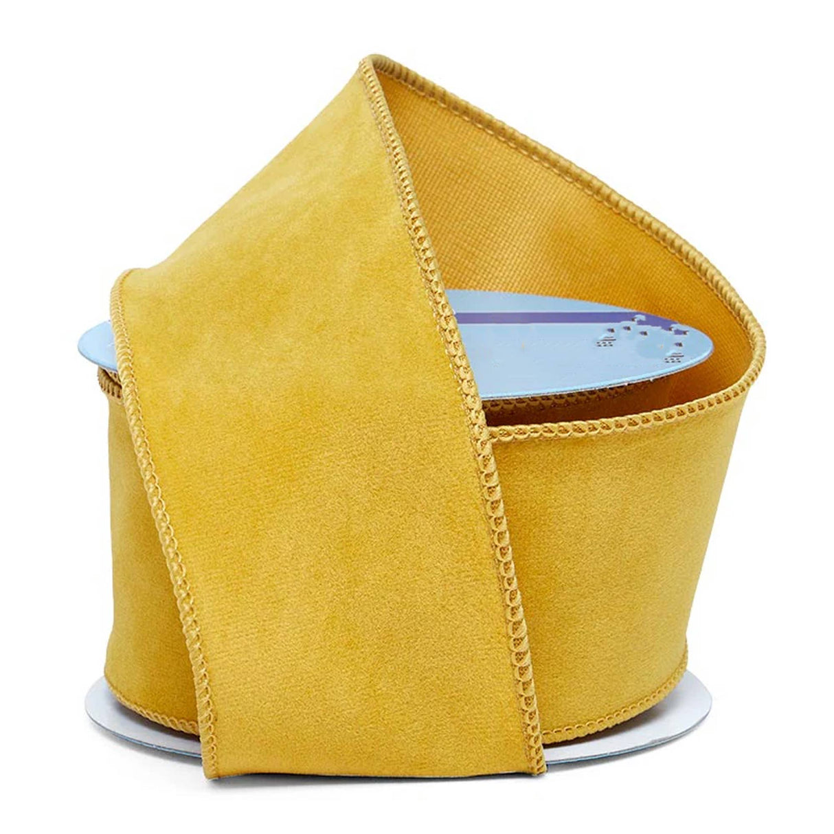 Premium Fine Velour Wired Ribbon 2 1/2 '' X 10 yd Yellow Color 1 / ROLL