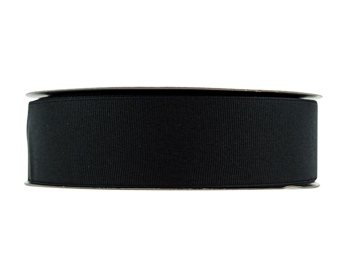 1 1/2"x 50 yards Black Polyester Grosgrain Gift Ribbon