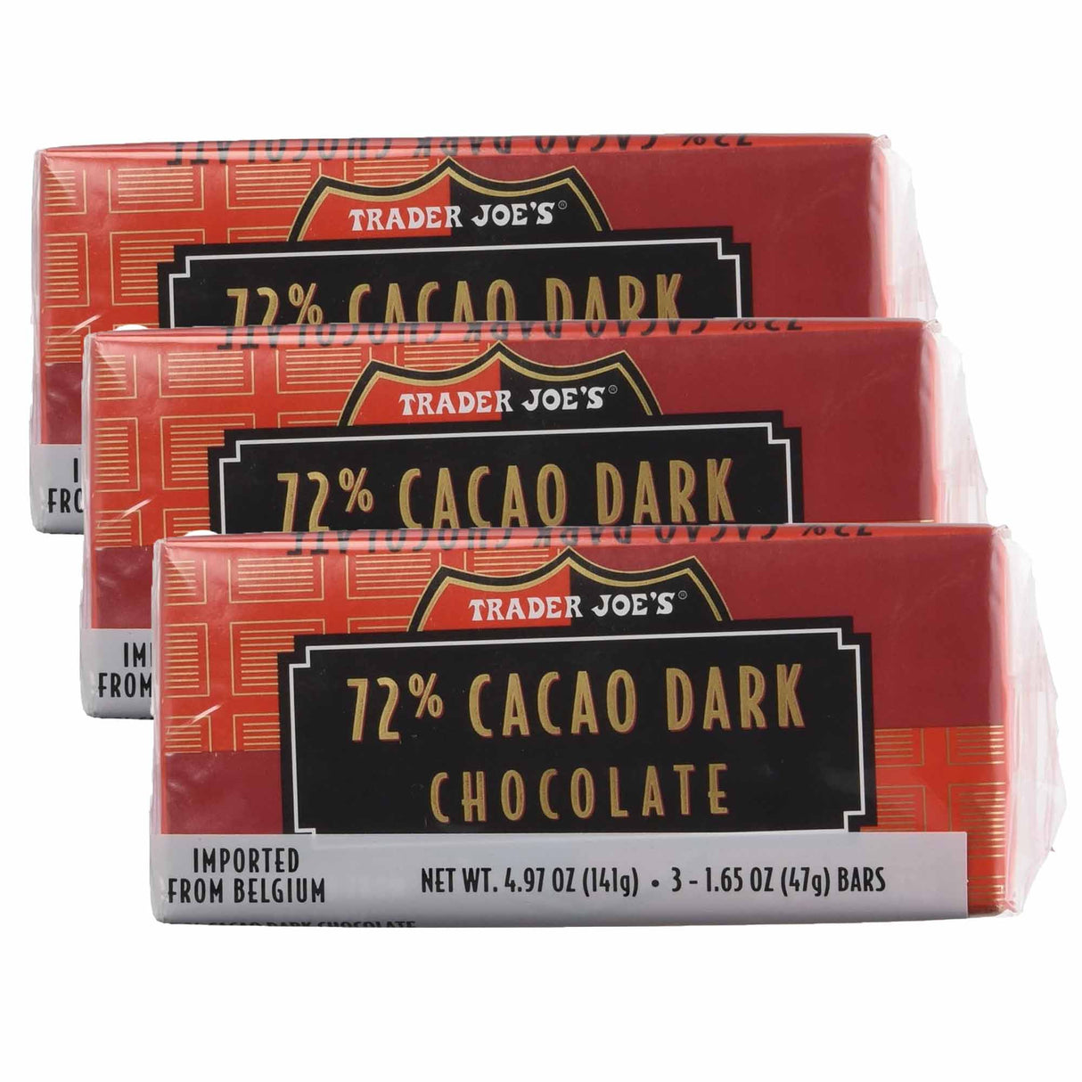 Trader Joe's 72% Cacao Belgian Dark Chocolate Bars | 1.65 oz