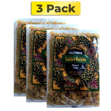 Pack of 2 Trader Joe's California Golden Raisins, Plump & Tangy | 16 oz