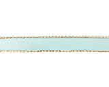 3/8"x50 yard Aqua Satin Gift Ribbon with Gold Edge