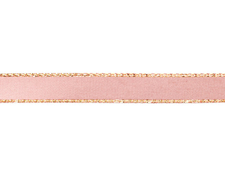 3/8"x50 yard Blush Satin Gift Ribbon with Gold Edge