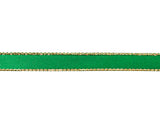 3/8"x50 yard Emerald Green Satin Gift Ribbon with Gold Edge