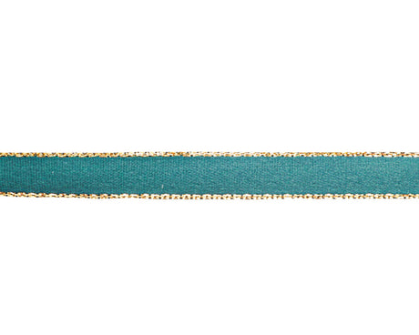 3/8"x50 yard Hunter Green Satin Gift Ribbon with Gold Edge