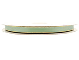 3/8"x50 yard Sage Green Satin Gift Ribbon with Gold Edge