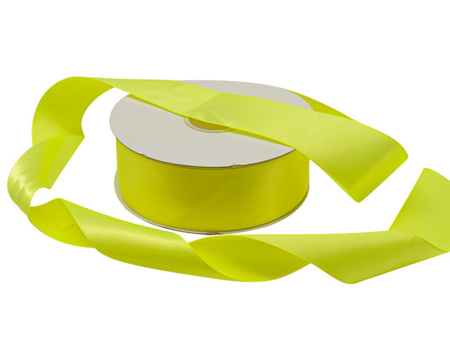 1.5"x50 yard Neon Yellow Polyester Satin Gift Ribbon